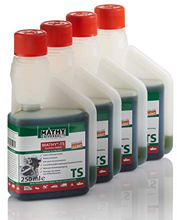 MATHY-TS Zweitakt-Additiv (4x250 ml) – Reiniger für 2-Takt-Motoren - Verschleiß- und Korrosionsschutz - Umweltfreundliche (geringste) Rauchentwicklung