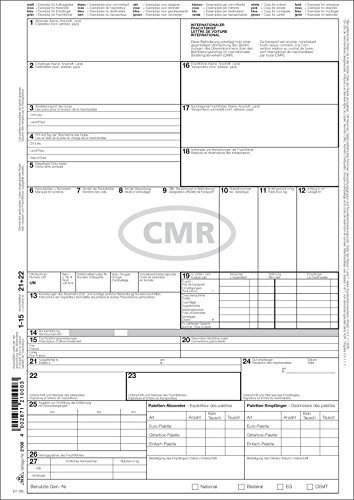 RNKVERLAG 2100 - Internationaler Frachtbrief (CMR) - SD, 1 x 4 Blatt, DIN A4, 50 Stück