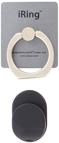 iRing PRGREYM Greifring für iPhone/iPod/iPad/Galaxy, mit Kfz-Halterung, Grau/matt