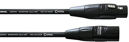 CORDIAL CABLES Câble micro XLR 5 m CÂBLES MICROPHONE Essentials Symétrique Rean Silver