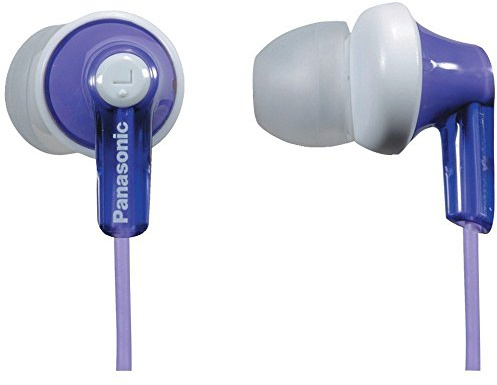 Panasonic ErgoFit In-Ear Earbud Headphones RP-HJE120-V (Purple) Dynamic Crystal Clear Sound, Ergonomic Comfort-Fit,Violet