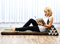 Leewadee - Bequeme Japanische Bodenmatratze - Thai Bodenliege mit Dreieckskissen - Futon Klappmatte - Thai Massagematte, Braun Grün