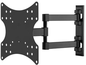 Monoprice 108100 17 Pulgadas a (3 Vías Ajustable inclinación y Giro Soporte de Pared para Pantalla Plana, Color Negro