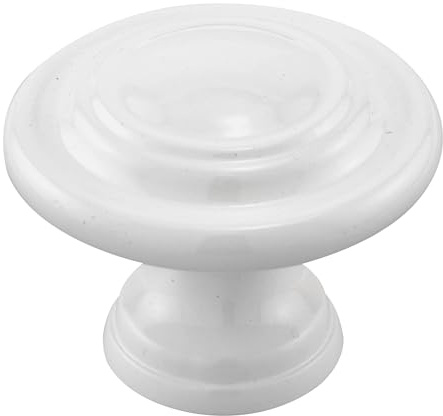 Prime-Line N 7439 Bi-Fold Door Knob – Wide Base, Large Diameter Door Knob For Easy Gripping, Replace Old or Unsightly Knobs, 1-11/16 in. Outside Diameter, Diecast, Classic White Finish (Single Pack)
