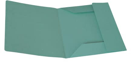 Alevar Cartellina 3 Lembi in Cartoncino Manilla 150 gr, 100% Carta Riciclata, Formato 25x33 cm, Colore Verde, Confezione da 50 Pezzi