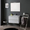 Kiamami Valentina Mueble de baño suspendido 80 cm con cajones y Lavabo de cerámica Gris | Berlin