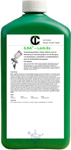 ILKA® - Lack-Ex Hochleistungs-Entlacker Farbentferner | 10ltr | Flüssig-Abbeizer und Entlacker für die Reinigung von Spritzpistolen und Edelstahldüsen
