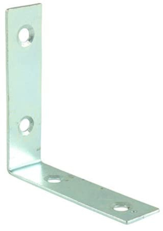 TIMCO Corner Brace - Zinc - 38 x 38 x 16mm - Box of 50 - Silver - for strenghtening Inside Corners