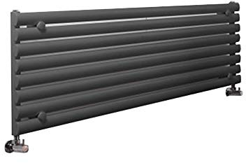 MILANO Anthracite Horizontal Single Oval Panel Radiator 472 x 1780mm