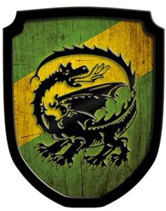 Holzspielerei Wappenschild Drache grün