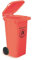 Charles Bentley Wheelie Bin, 120 Litre, Red Wheelie Bin, Weatherproof, Durable, High Density Polyethylene, Two Wheels, Ultra Violet Resistant, Robust, Frost and Chemical Exposure (95x55x47cm)