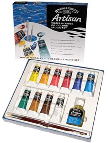Winsor & Newton 1590252 Artisan wassermischbare Ölfarbe - Ölfarbenset, hohe Pigmentkonzentration, gute Deckkraft & Lichtechtheit - Studio Set