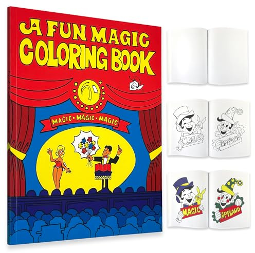 Coloring Book Magic Trick for Kids and Adults, Classic Color Changing Illusion with Blank, Black & White, & Full Color Pages, Easy Beginner Friendly Prop for Family Entertainment and Stage Performance