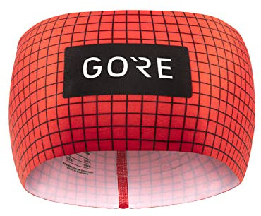 GORE WEAR Unisex Stirnband Grid, Einheitsgröße, Feuerrot/Schwarz