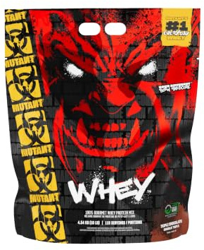 Mutant Whey – 100% Whey Protein Powder, Gourmet Taste, 22g of Protein, 10.4 g EAAs, 5 g BCAAs, Fast Absorbing, Easy Digestin - 4.54 kg - Triple Chocolate