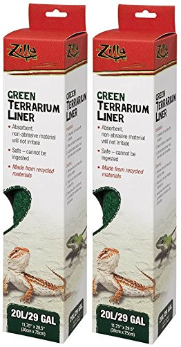 Zilla Terrariumunterlage für Reptilien, Grün, ca. 29 l, 2er-Pack