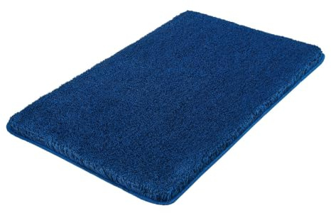 Kleine Wolke Badteppich Relax Atlantikblau 60 x 100 cm | OEKO-TEX zertifiziert, rutschhemmende Unterseite, für Fußbodenheizung, maschinenwaschbar, 100% Polyacryl