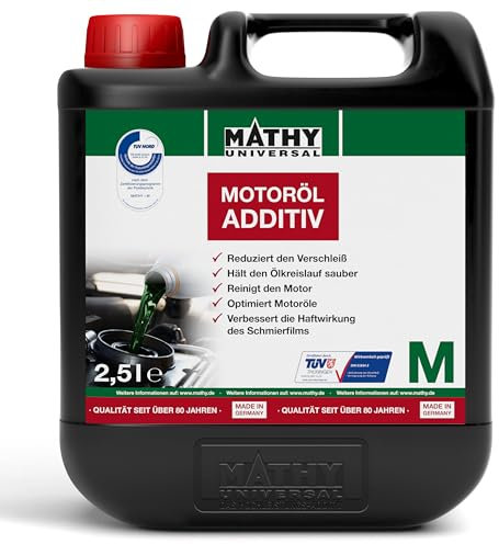 MATHY-M Motoröl-Additiv (2,5 l) - Verschleißschutz & Reinigung für Motoren aller Art – Motor Öl-Zusatz für Diesel/Benzin/Gas Motoren
