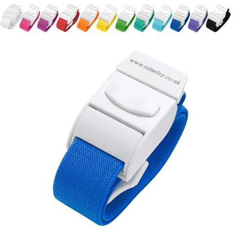ROLSELEY Quality Medical Tourniquet with Quick Release Buckle and Latex Free Polyester Elastic Band for NHS Nurse, Midwife, A&E, Paramedic, Phlebotomist, Medical Student and Doctor (Blue)