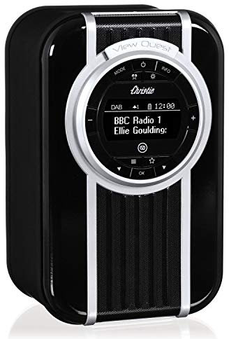 VQ Christie DAB & DAB+ Digital Radio with FM, Bluetooth/NFC, Alarm Clock, Rotating Display & Enamel Fascia – Noir