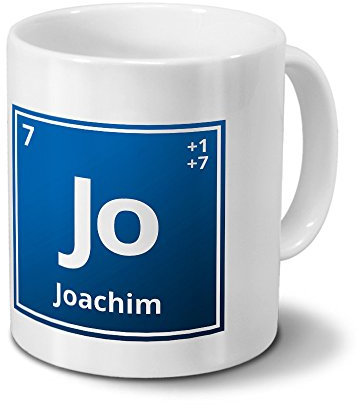 digital print Tasse mit Namen Joachim als Element-Symbol des Perioden Systems - blau - Namenstasse, Kaffeebecher, Mug, Becher, Kaffeetasse