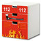 Feuerwehr Möbelsticker/Aufkleber - S3K02 - passend für die Kinderzimmer Kommode mit 3 Fächern/Schubladen STUVA von IKEA - Bestehend aus 3 passgenauen Möbelfolien (Möbel Nicht inklusive)