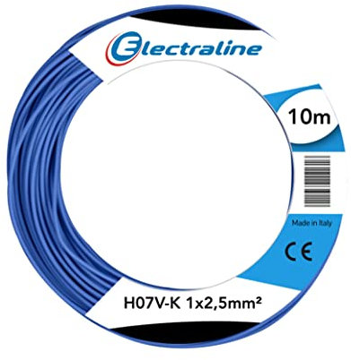 Electraline 15161 Cavo Unipolare N07V-K, Sezione 1x2.5 mm, 10 mt, Blu