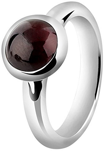 Nenalina Ring Silber 925 Damen Silberring Damenring mit 8 mm rundem Granat Cabochon
