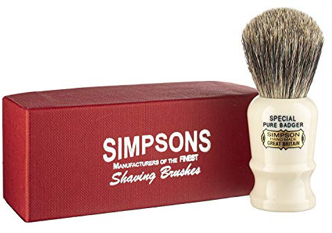 Simpsons Special Pure Badger Hair Shaving Brush with Ivory Imitation Handle