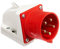 PC-Electric PCE5256 Wandgertestecker 5p 6h IP44, mit Schraubklemmen, Gehusematerial: PA6, Leitungseinführung von Oben oder hinten, inkl. Würgenippel CEE-Wandgerätestecker 5polig 32A