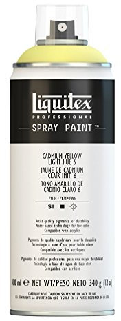 Liquitex 4456159 Professional Acryl Spraydose 400ml – Kadmium - Gelb hell Imit. Nr. 6 – Lichtecht, frostbeständig, mattes Finish, für Innen- & Außenbereich