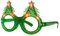 NEO+ Party LED Brille, viele Farben Blinkende Rahmenbrille (Weihnachtsbaum)