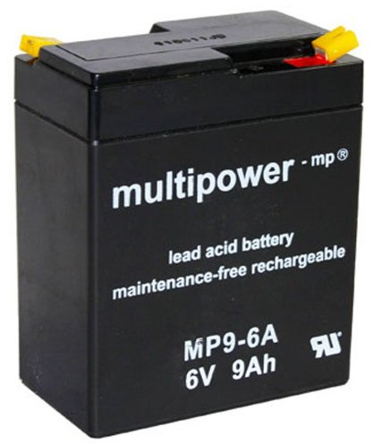 Multipower Bleiakku MP9-6A 6,0Volt 9,0Ah mit 4,8mm Steckanschlüssen