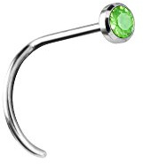 Karisma Nasenstecker Titan G23 Mit Kristall Elements Nasenpiercing - Leicht Grün
