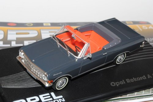 Ixo Opel Rekord A Cabrio Grau 1963-1965 Inkl Zeitschrift Nr 54 1/43 Modell Auto