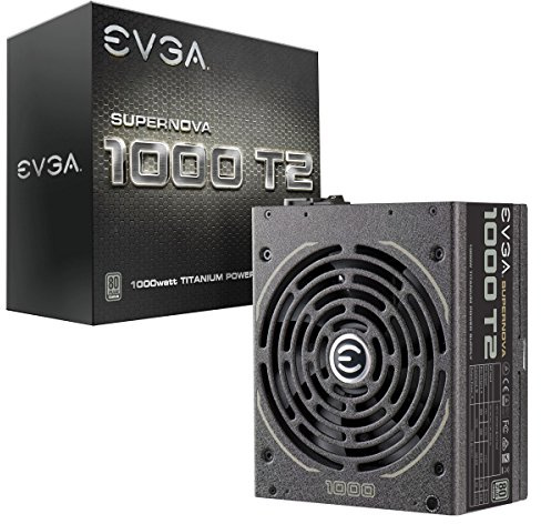 EVGA SuperNOVA 1000 T2, 80+ TITANIUM 1000W, Fully Modular, EVGA ECO Mode, 10 Year Warranty , Includes FREE Power On Self Tester, Power Supply 220-T2-1000-X1