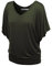 Lock and Love Damen Solid Kurzarm U-Boot Rundhals V Ausschnitt Dolman Top XS - 5XL Übergröße, Oliv, 4X-Groß