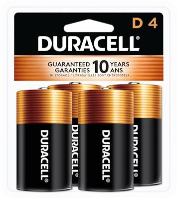 CopperTop Alkaline Batteries with Duralock Power Preserve Technology, D, 4/Pk, Sold as 4 Each