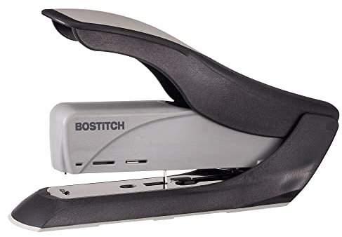 Bostitch Office Heftgerät, 60 Blatt, robust, zwei Finger, kein Aufwand, federbetriebener Heftgerät, Grau (1200)
