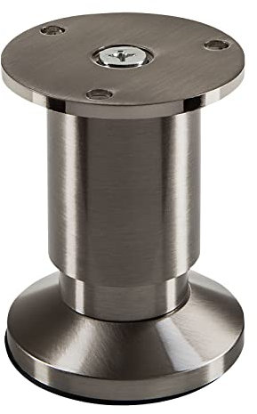 SOTECH Pied de meuble TERRA hauteur 80 mm aspect inox brossé Pied de canapé réglable en hauteur jusqu'à max. 15 mm, charge 250 kg