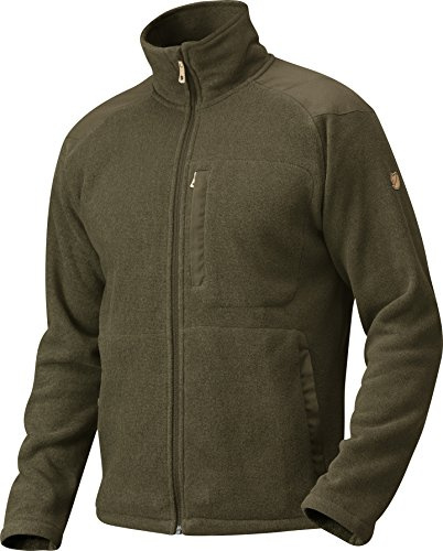 Fjällräven Herren Buck Fleecejacke, Dark Olive, XS