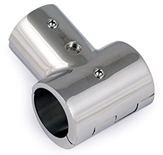 T-Stück klappbar, 90° Winkel, Handlauf, Reling, Geländer. Für Rohre mit 22 | Rostfrei | Poliert | Für Rohre mit 22 mm Durchmesser | Länge: 65 mm