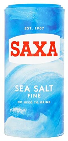 Saxa Sea Salt Fine No Need to Grind, 350 g Drum (Pack of 1)