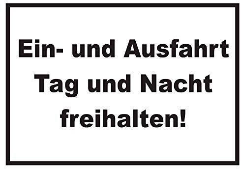 HB-Druck EIN- und Ausfahrt Tag und Nacht freihalten Schild A4 (210x297mm)