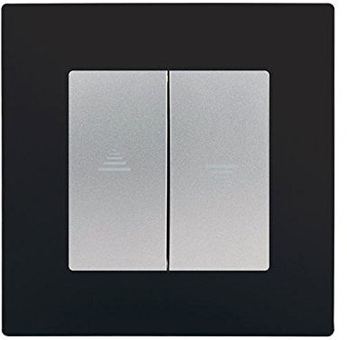 Interrupteur Volet Roulant Silver Delta Viva + Plaque Noir