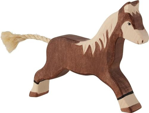 Holztiger Pferd, laufend, dunkelbraun, 80034
