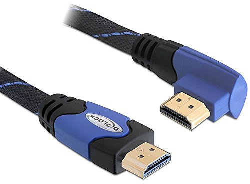Delock High Speed HDMI-Kabel mit Ethernet (gewinkelt A-A/Links Stecker-Stecker, 5m)