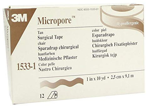 MICROPORE Vliespfl.2,5cmx9,1m haut 1533-1 12 St