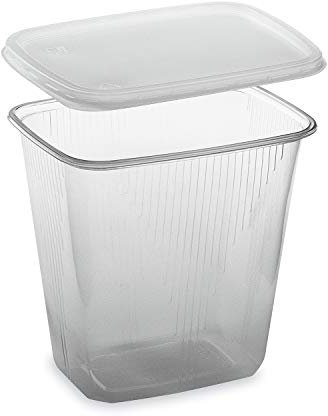 Feinkostbecher mit Deckel 500ml 250St Verpackungsbecher Salatbecher Salatschale