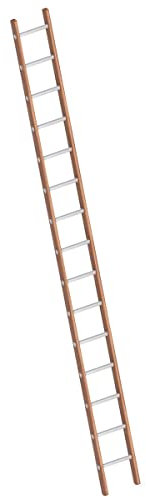 Layher 1029015 Verbundanlegeleiter 15 Sprossen, Holz-Aluminium-Anlegeleiter, Länge 4.35 m